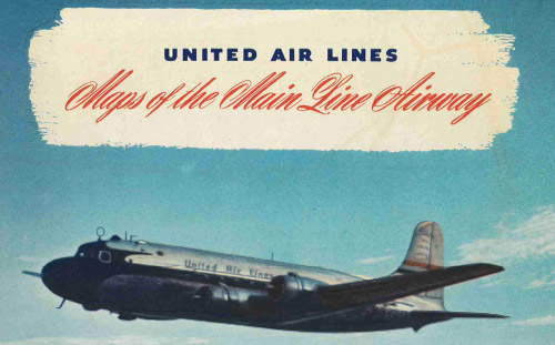 United Air Lines Maps of the Main Line Airway