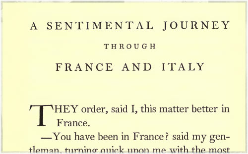 A Sentimental Journey through France & Italy