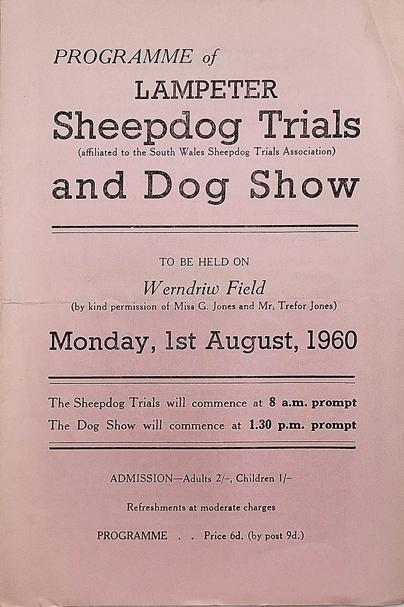 Programme of Lampeter Sheepdog Trials and Dog Show